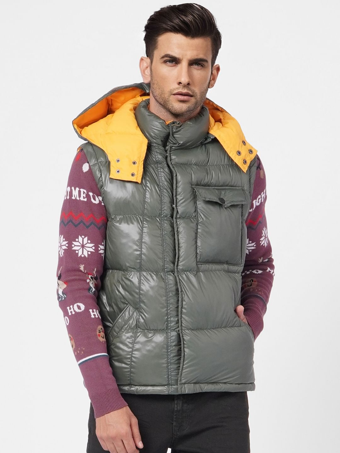 Green Hooded Puffer Jacket