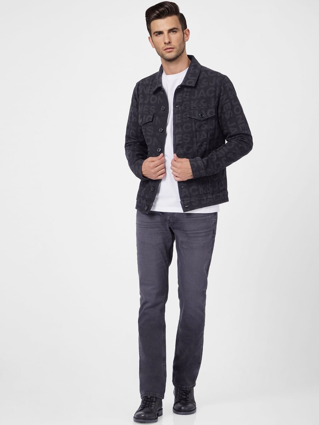Black Plain Coloured Coat