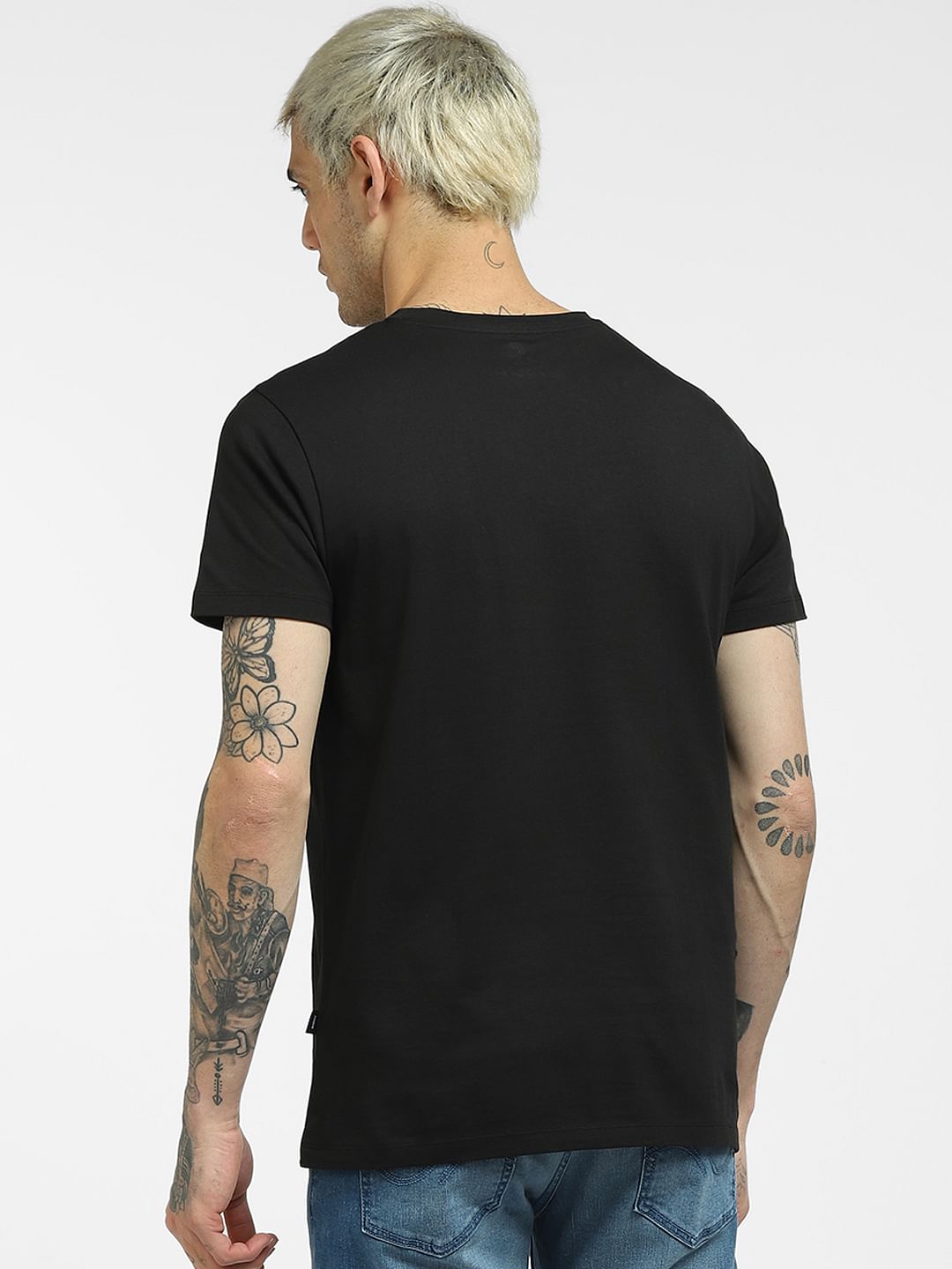 Black Graphic Print Crew Neck T-shirt