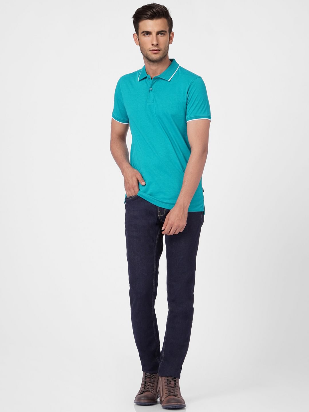 Blue Knit Polo