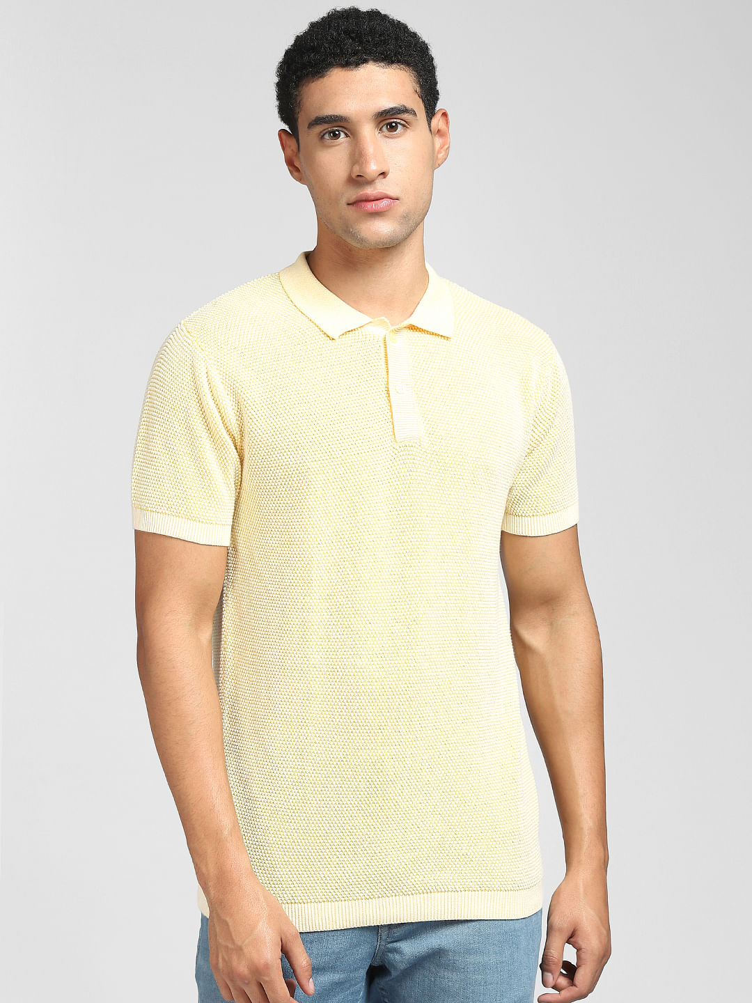 Orange Knitted Polo T-shirt