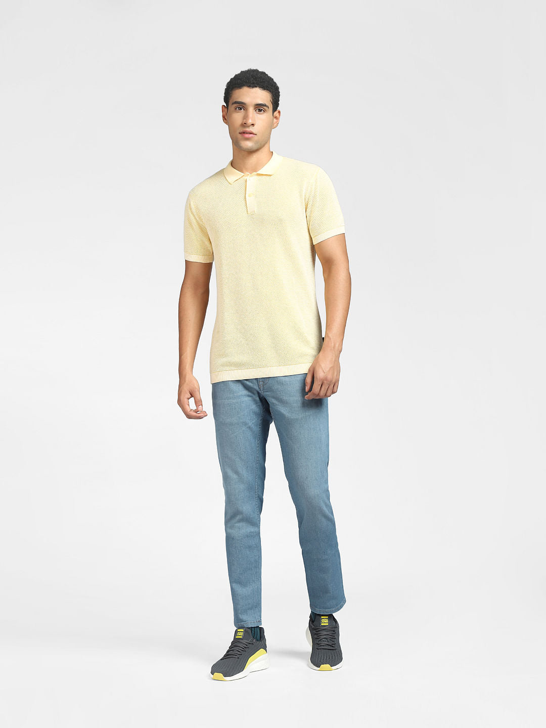Orange Knitted Polo T-shirt