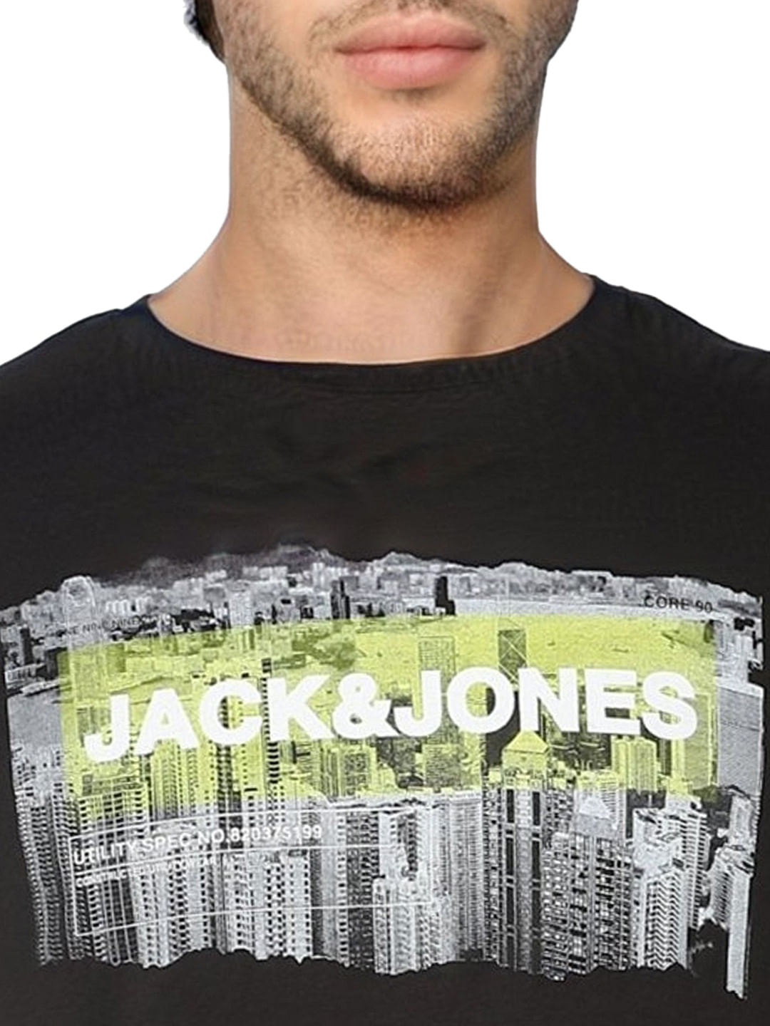 Black Logo Print Crew Neck T-shirt