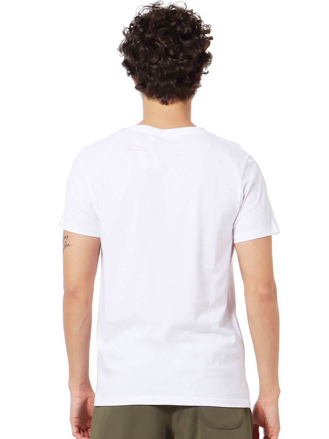 White Graphic Logo Print Crew Neck T-shirt