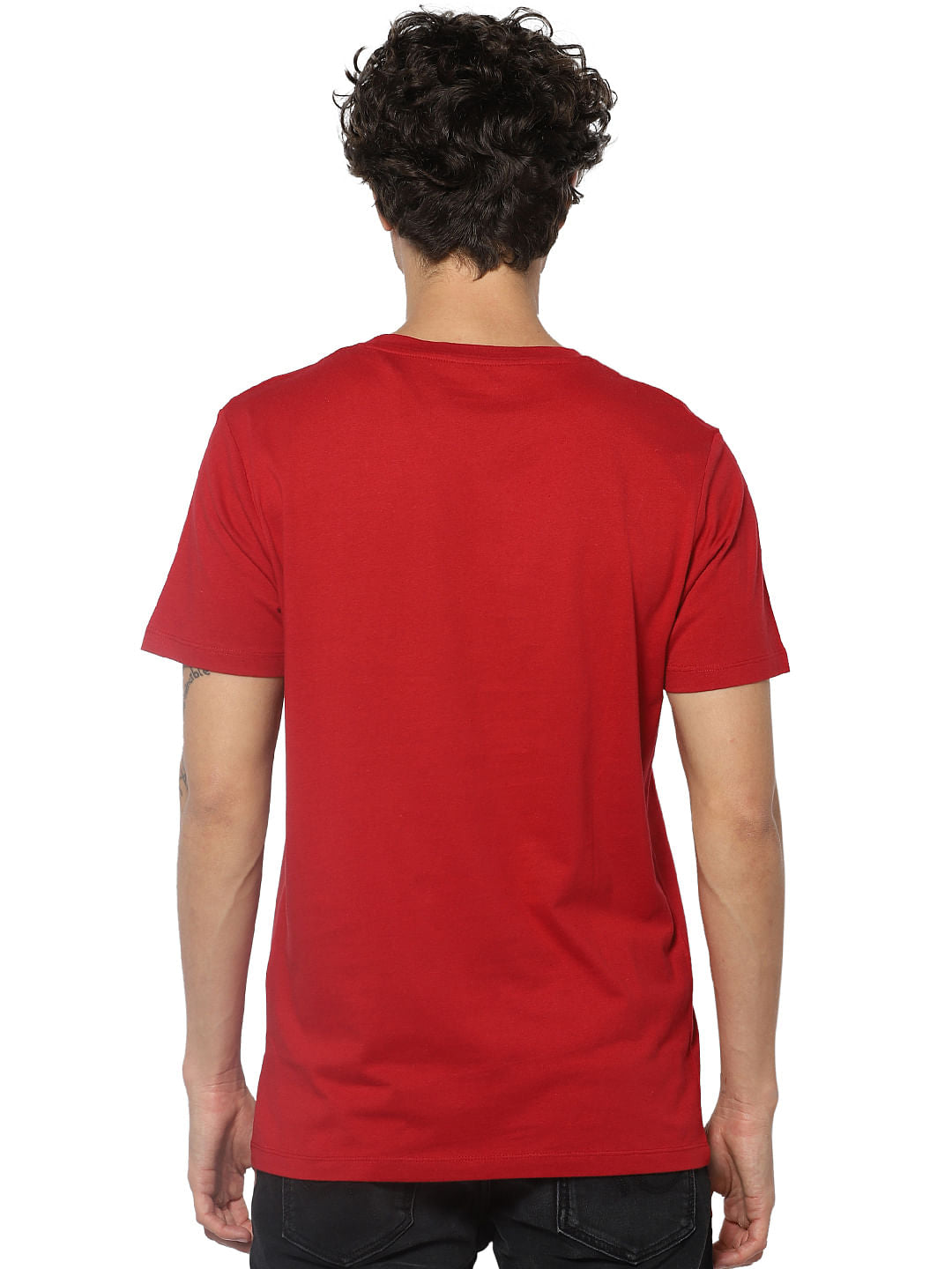 Red Logo Print Crew Neck T-shirt