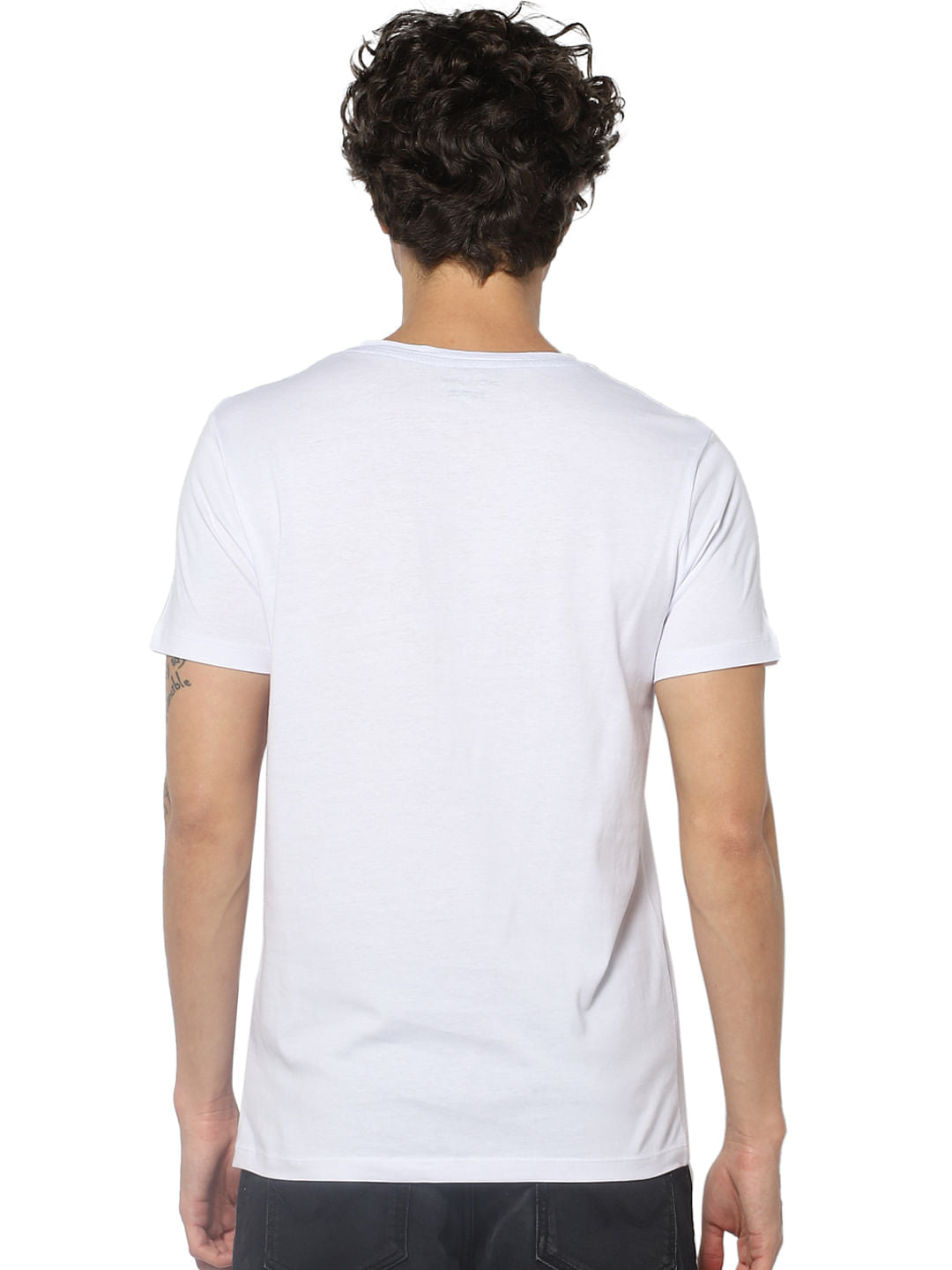 White Graphic Print Crew Neck T-shirt
