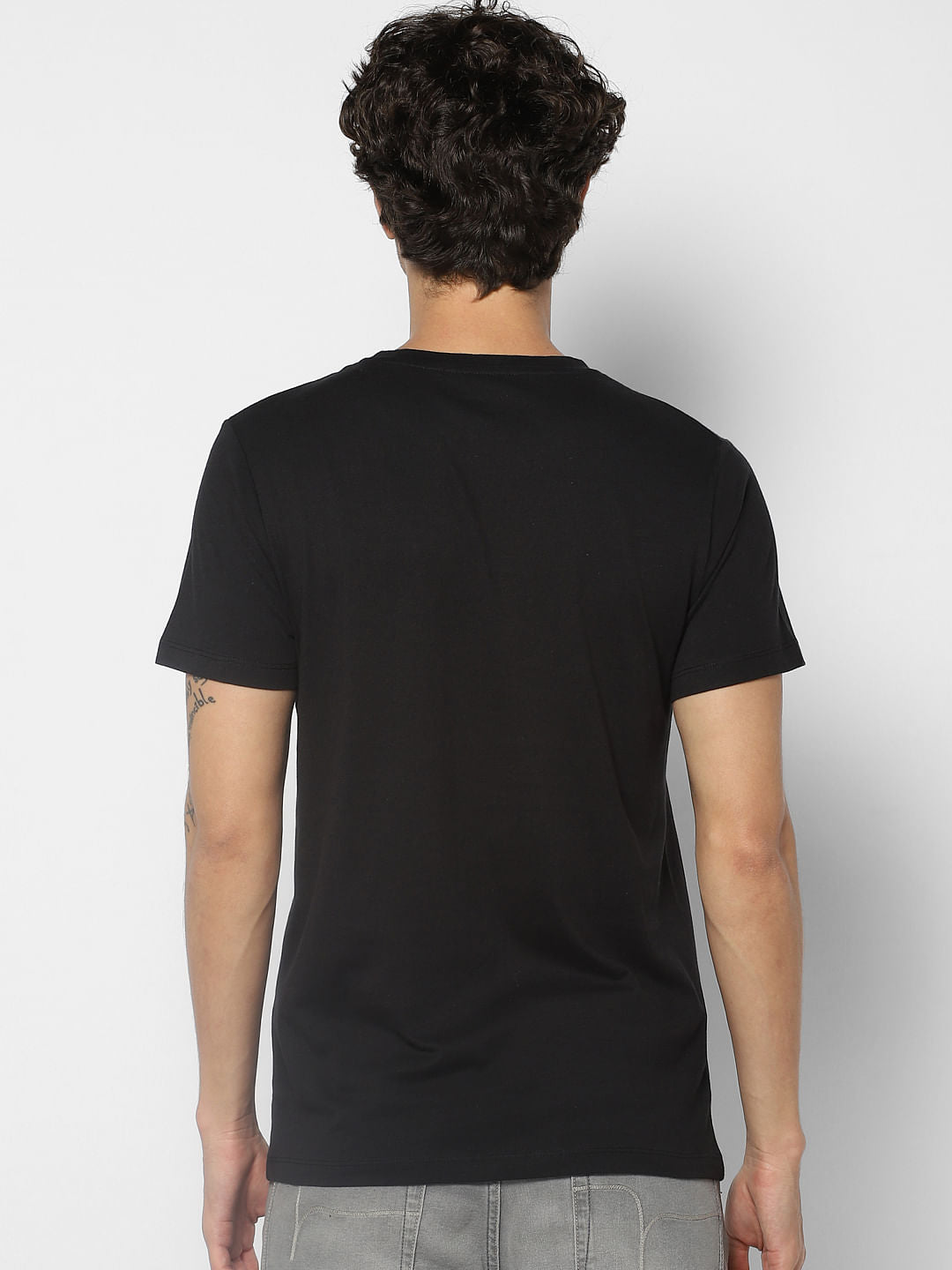 Black Logo Print Crew Neck T-shirt