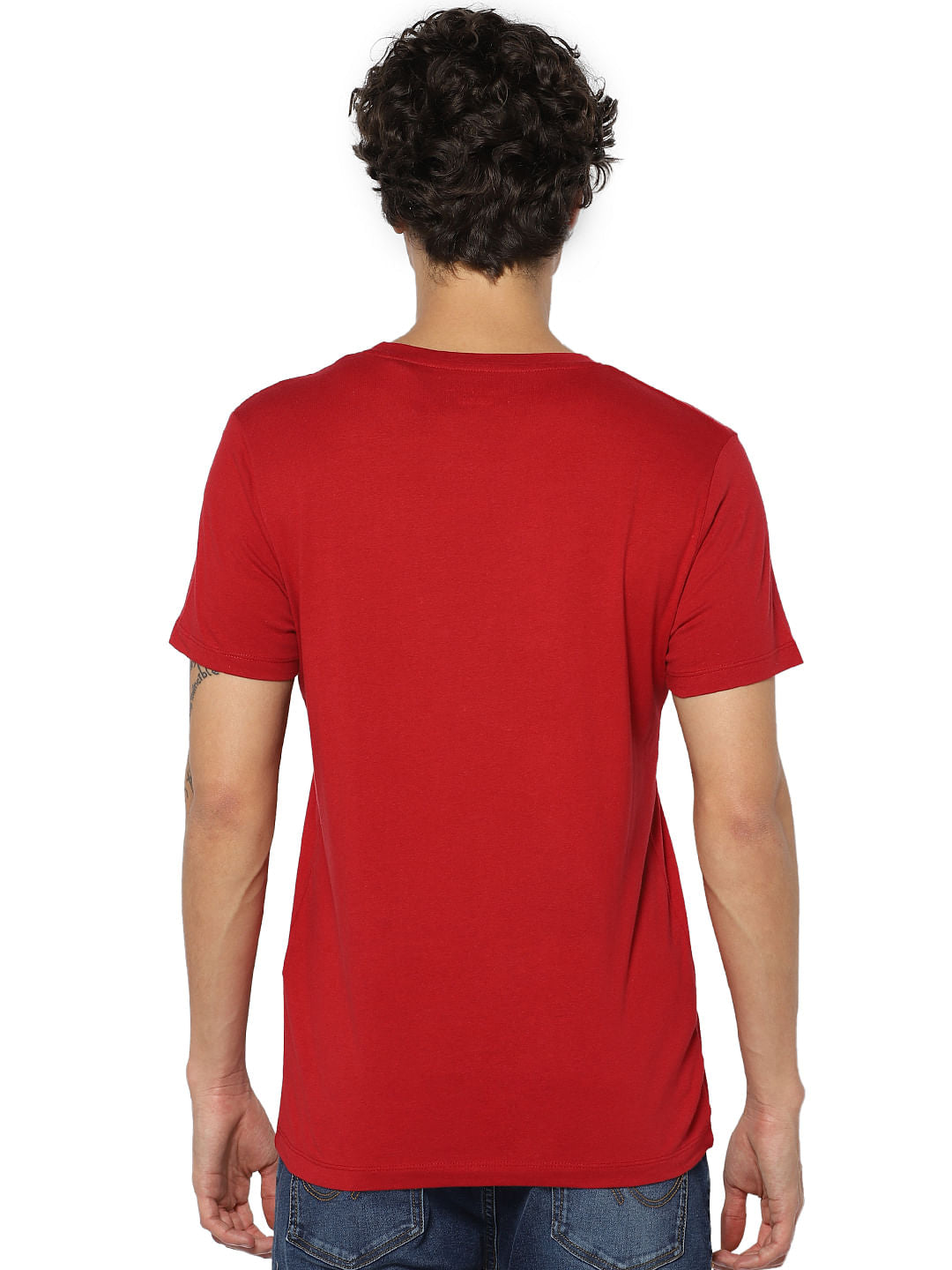 Red Logo Print Crew Neck T-shirt