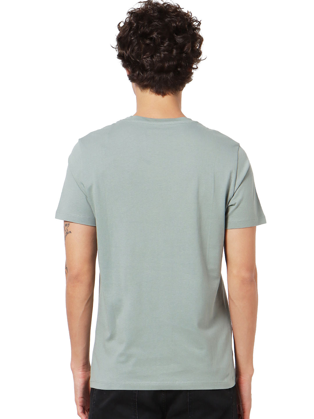 Green Logo Print Crew Neck T-shirt