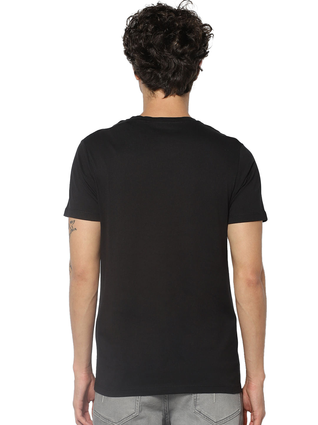 Black Logo Print Crew Neck T-shirt