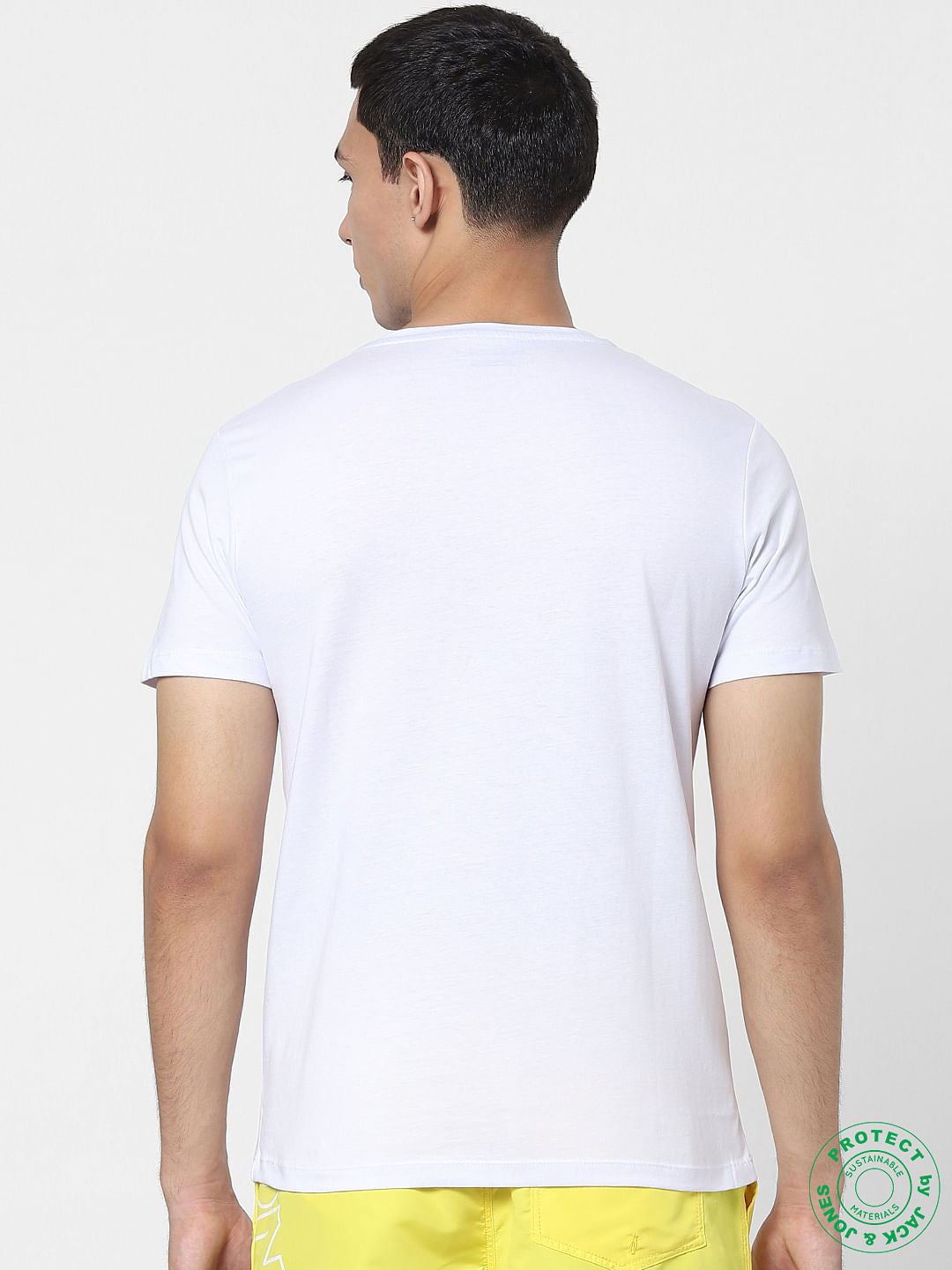 White Graphic Logo Print Crew Neck T-shirt