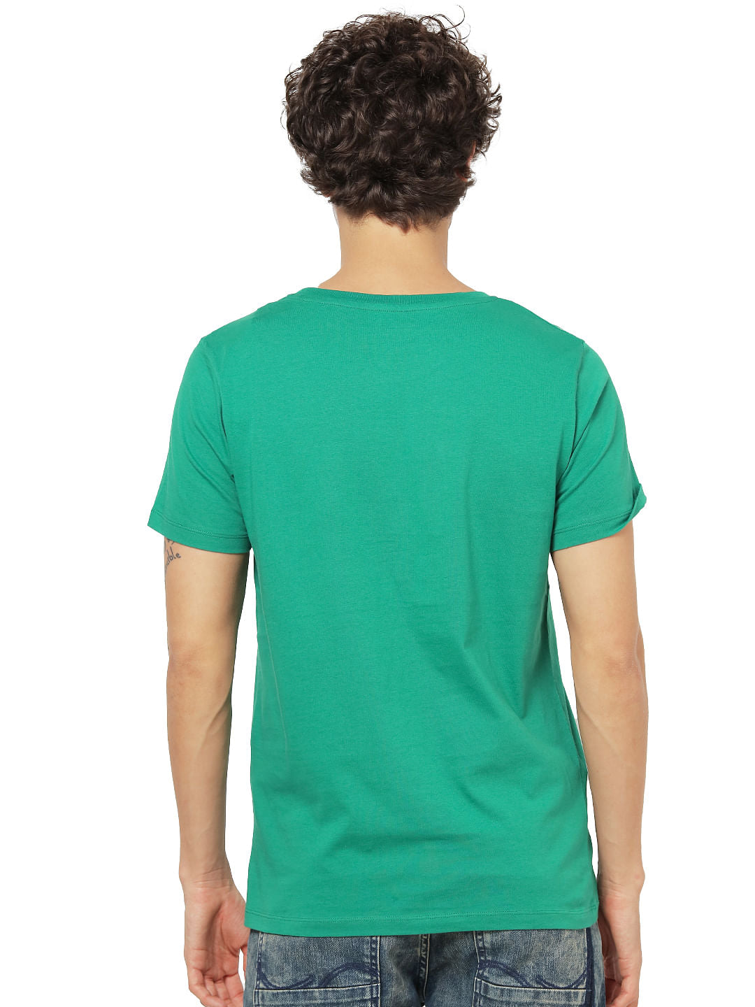 Green Logo Print Crew Neck T-shirt