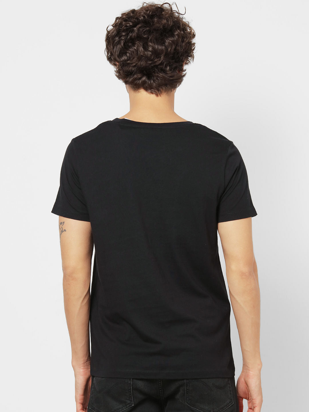 Black Logo Print Crew Neck T-shirt