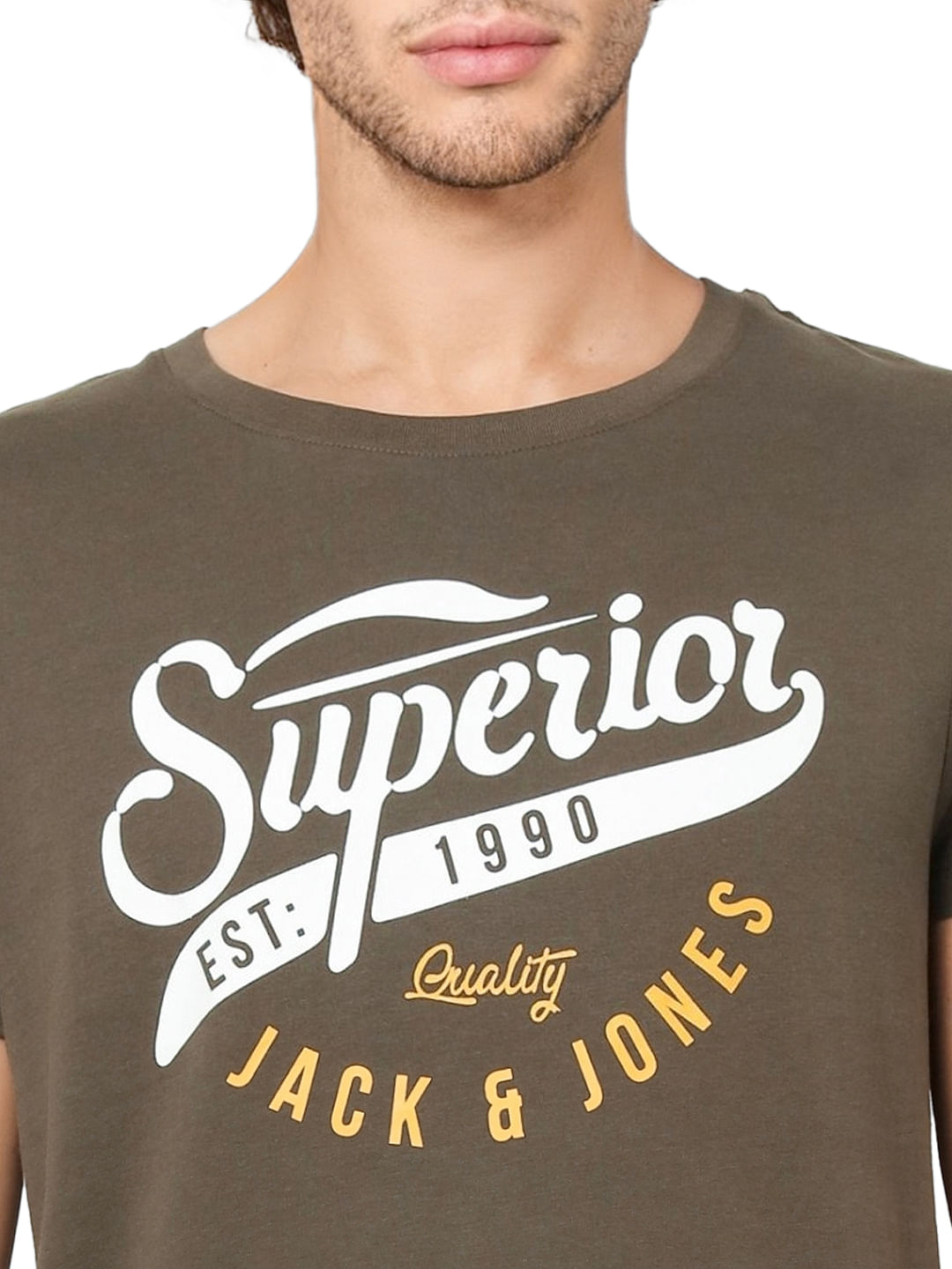 Green Logo Print Crew Neck T-shirt