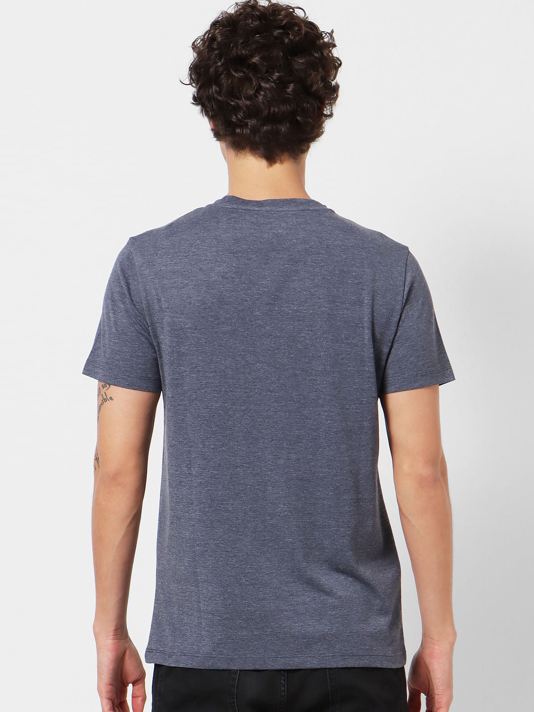 Blue Graphic Print Crew Neck T-shirt