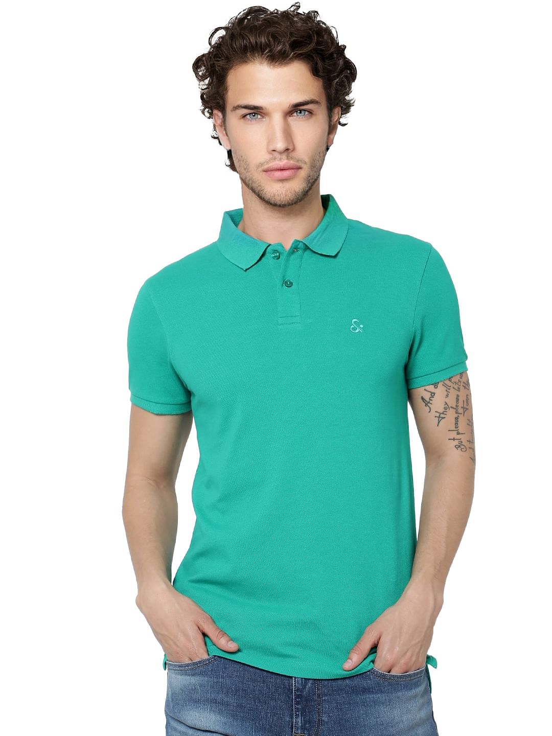Green Polo Neck T-shirt