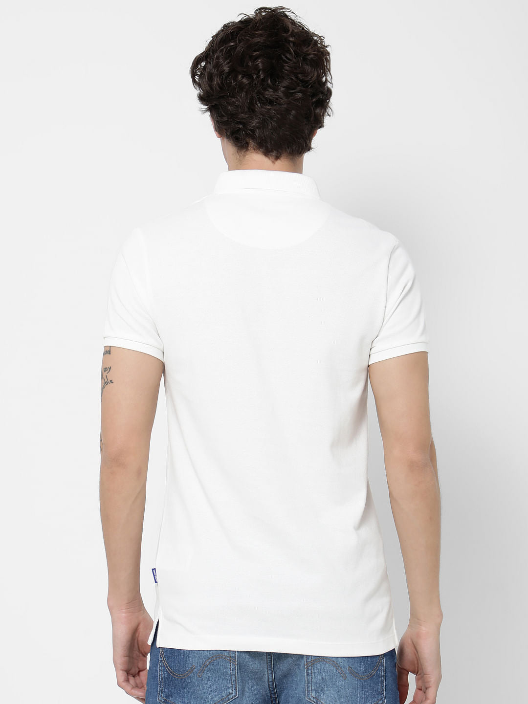 White Polo Neck T-shirt