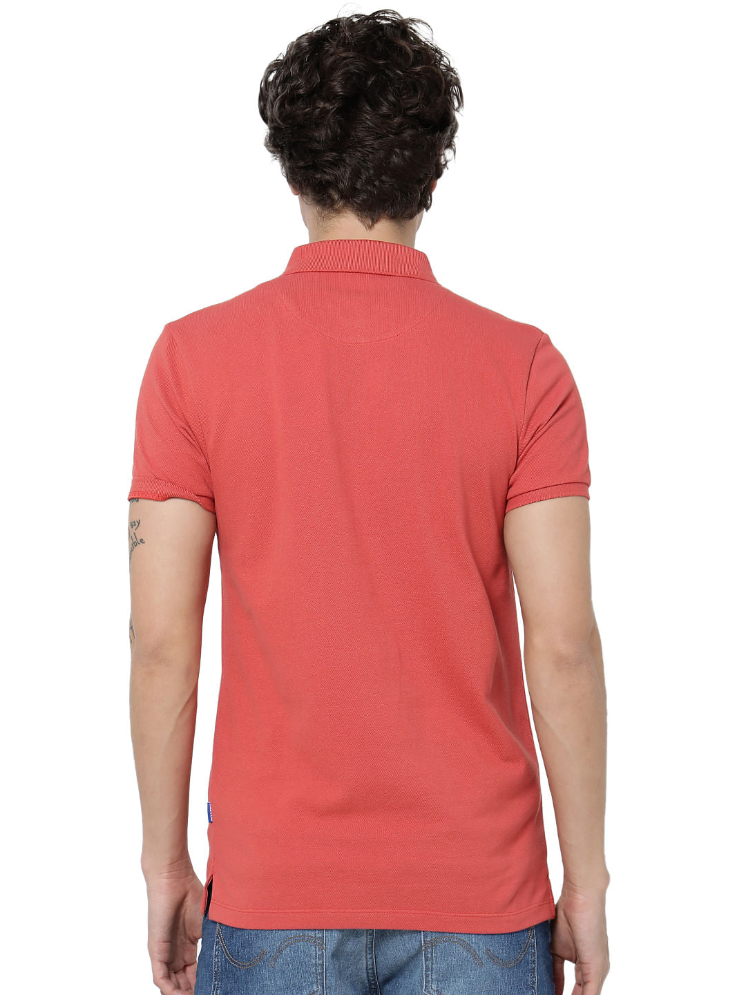 Coral Polo Neck T-shirt