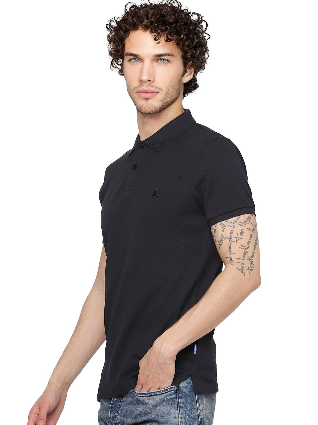Black Polo Neck T-shirt