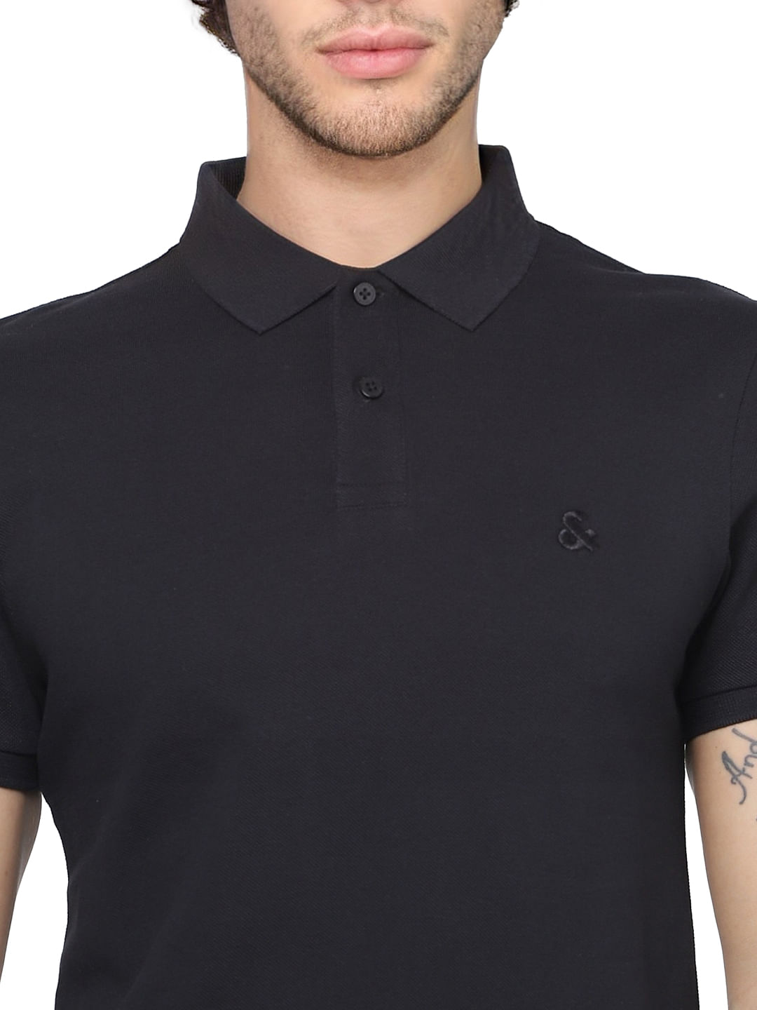 Black Polo Neck T-shirt