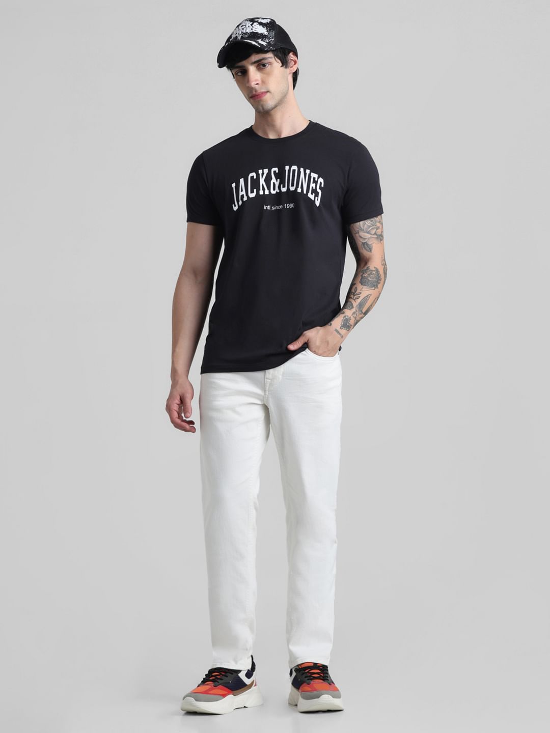 Glenn Slim Fit Low rise Stretch Jeans - White