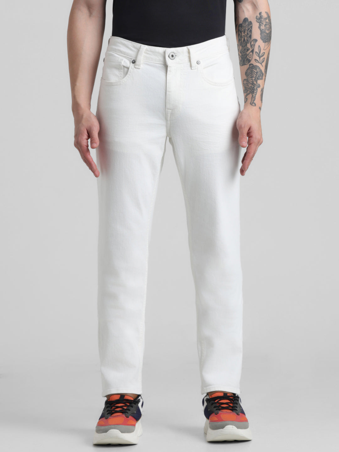 Glenn Slim Fit Low rise Stretch Jeans - White