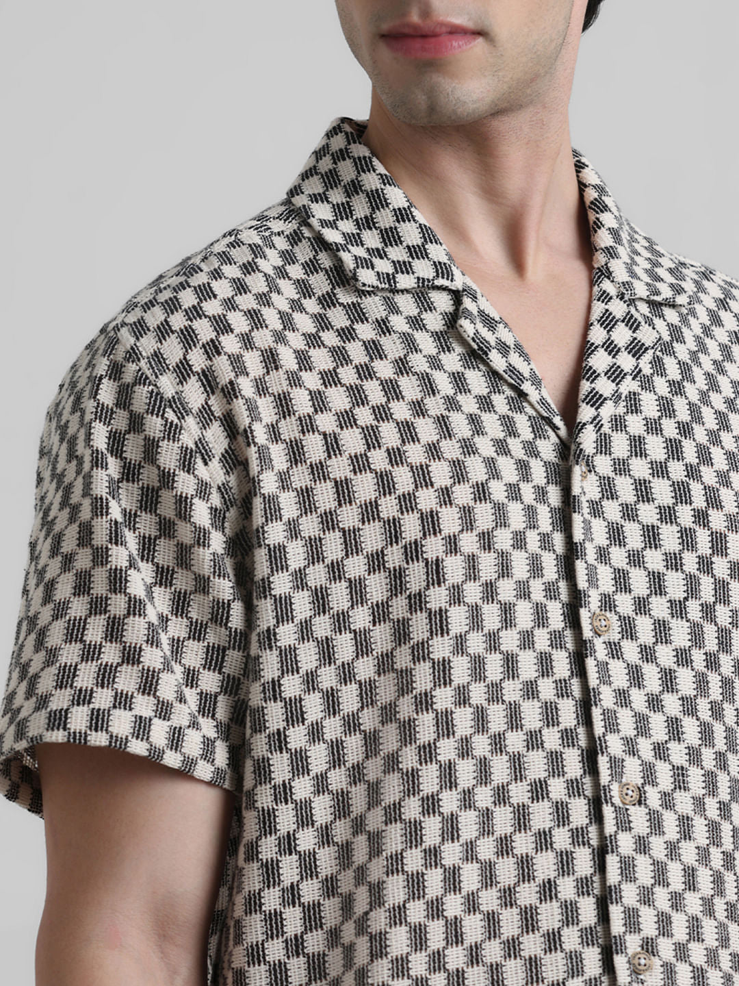 Black Printed Short Sleeves Shirt