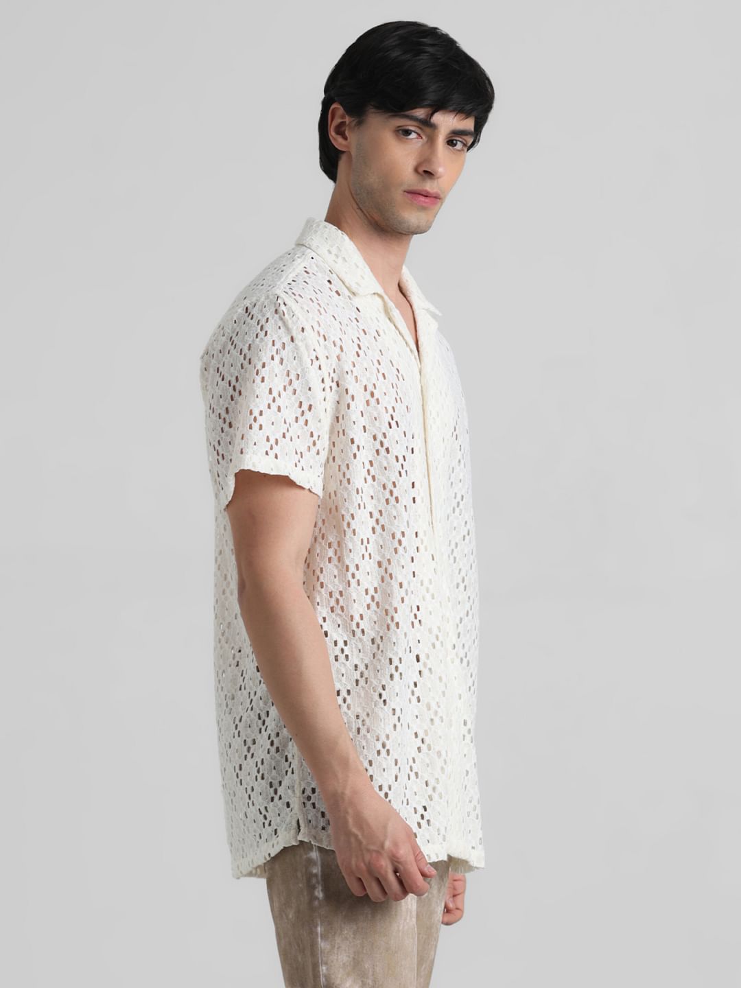 Off-White Cut-Out Short Sleeves Shirt