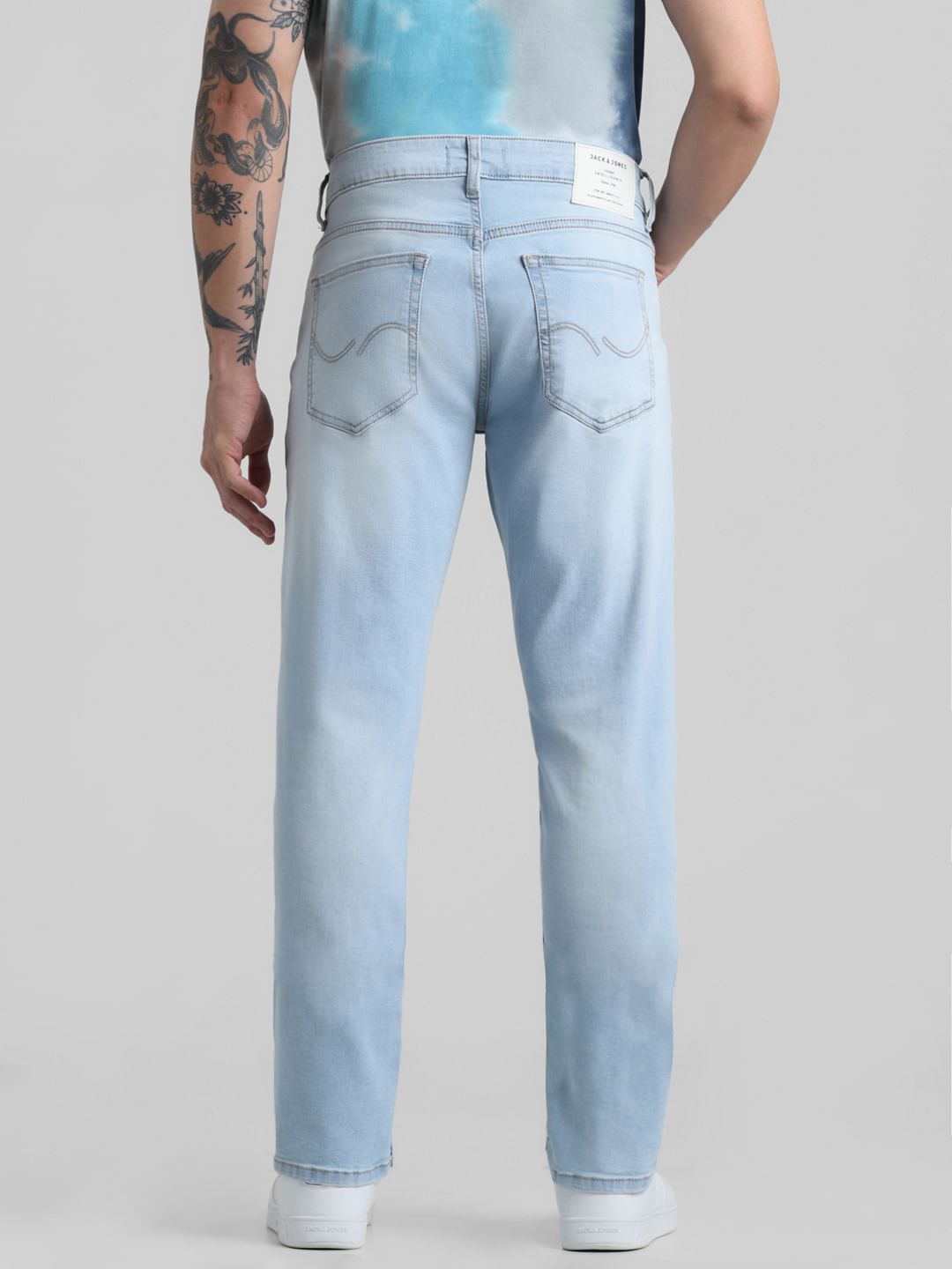 Light Blue Mid Rise Clark Regular Fit Jeans