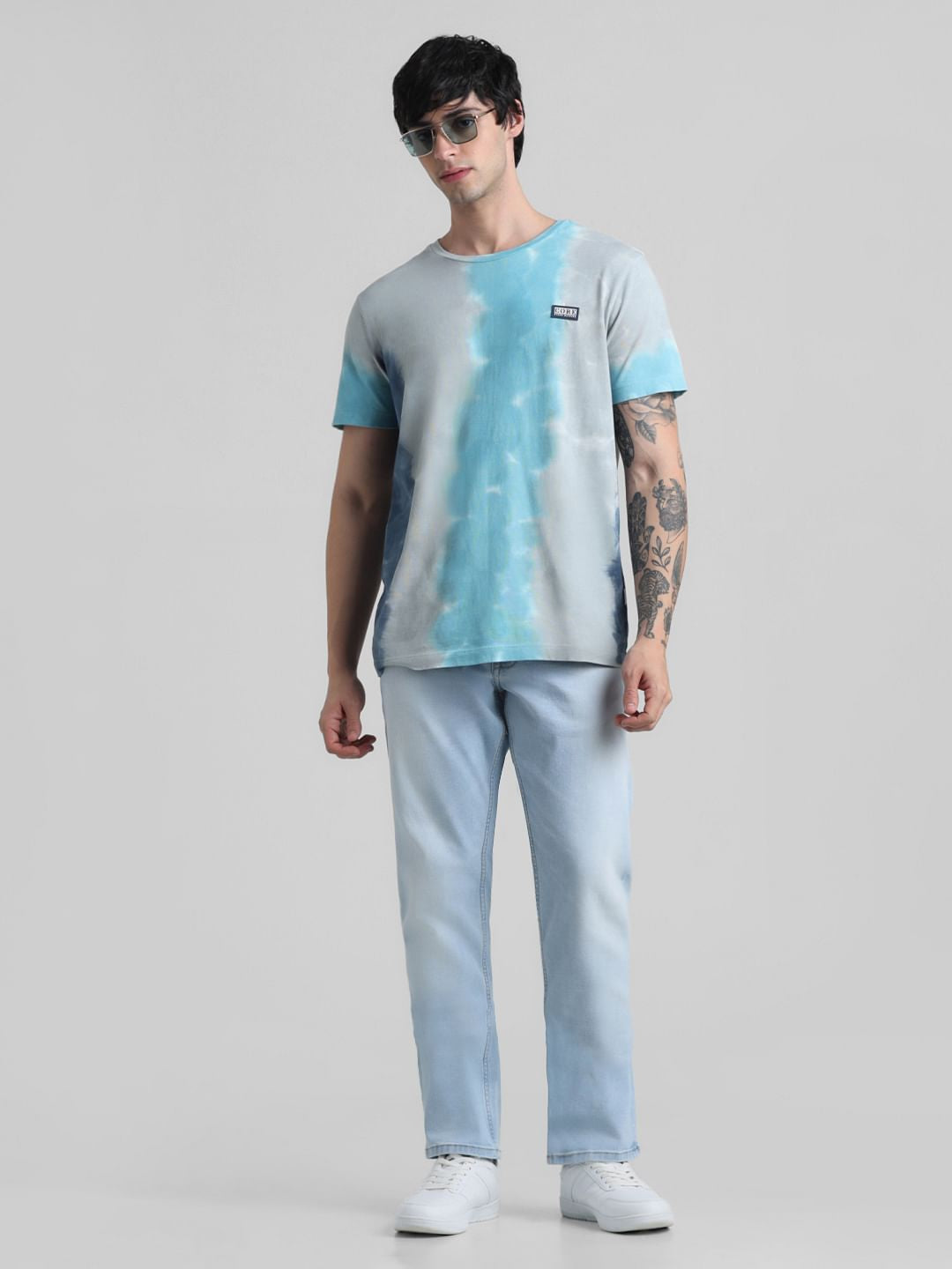 Light Blue Mid Rise Clark Regular Fit Jeans