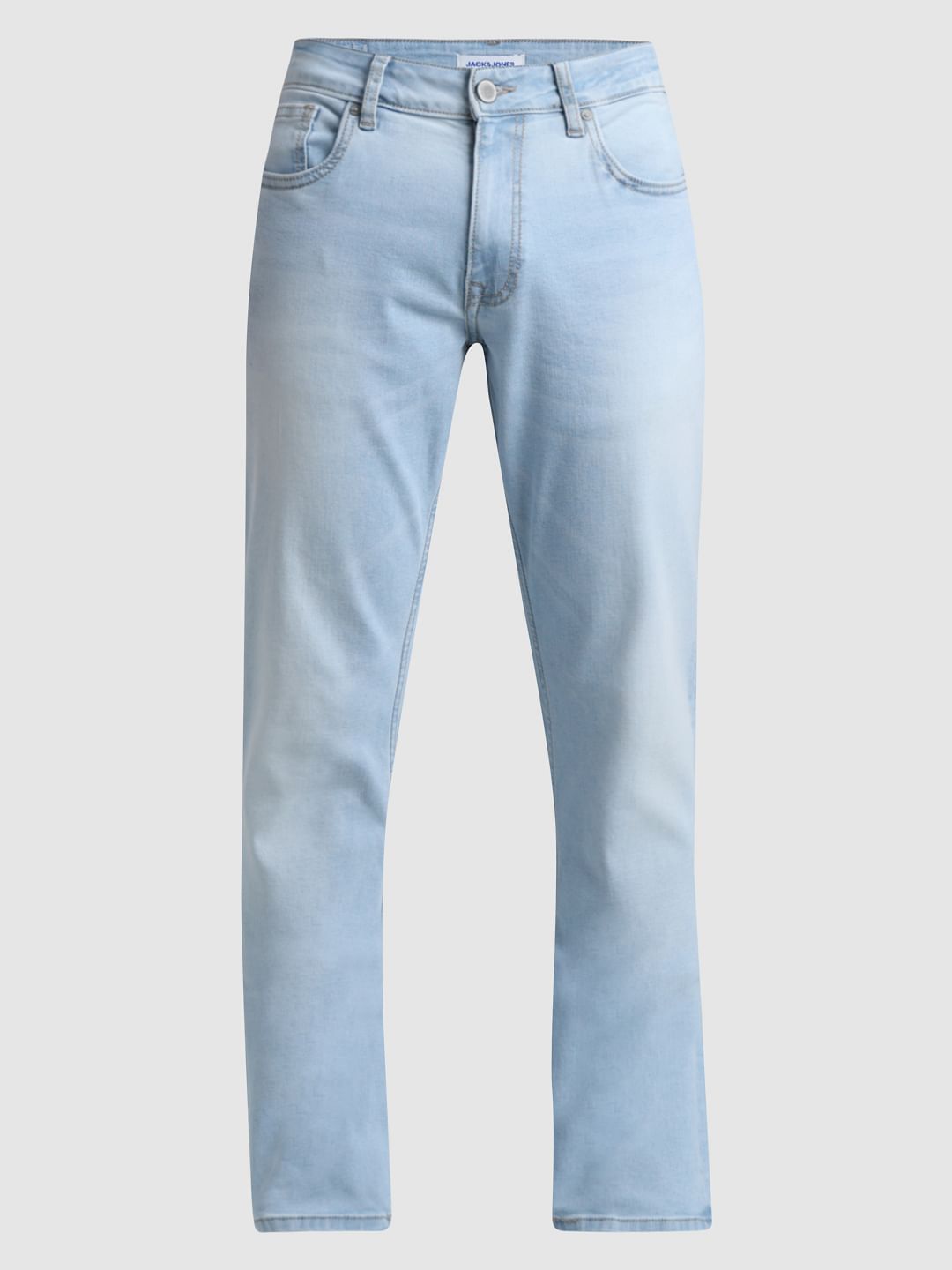 Light Blue Mid Rise Clark Regular Fit Jeans
