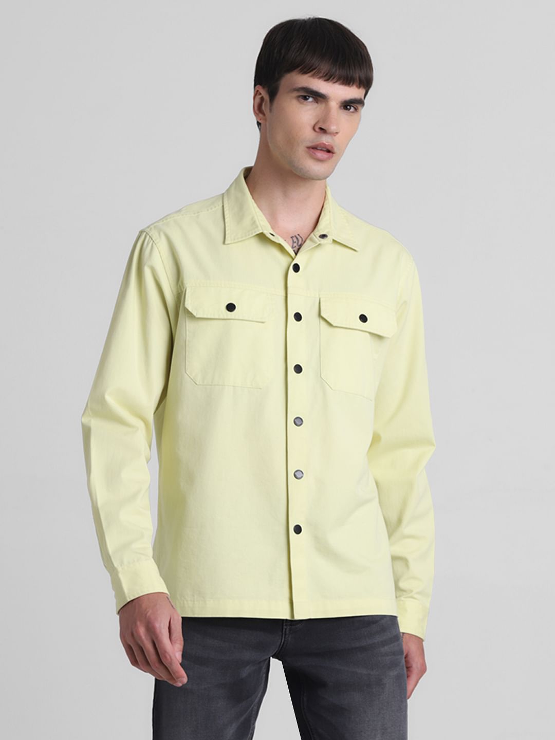 Light Yellow Full Sleeves Shirt