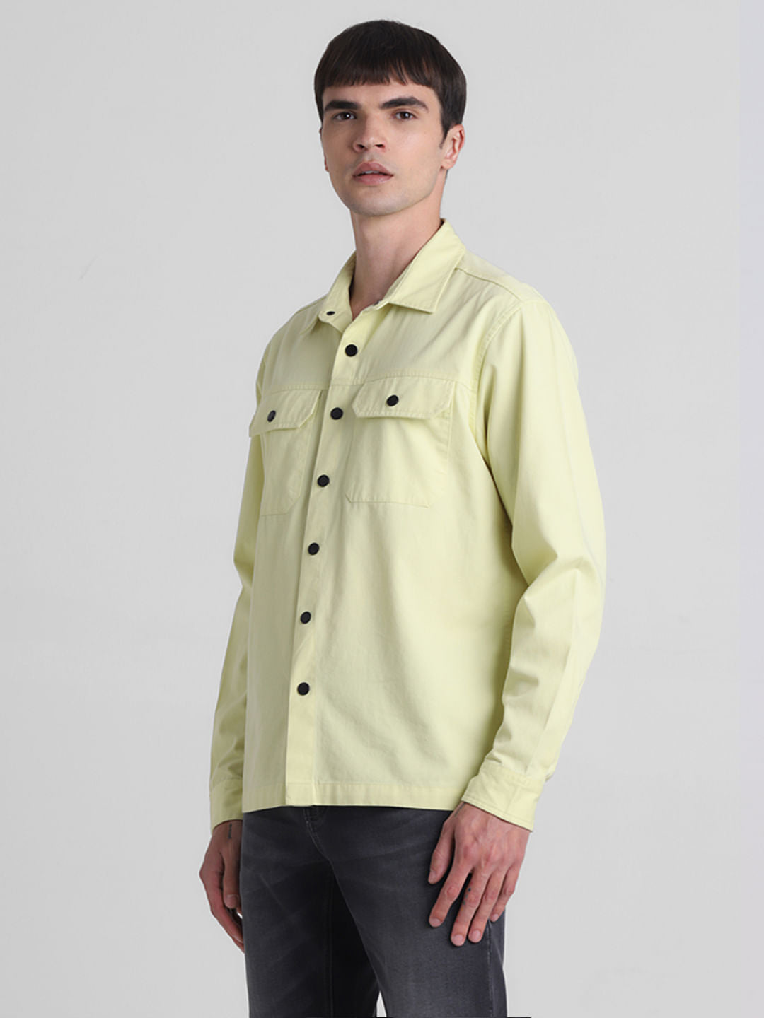 Light Yellow Full Sleeves Shirt