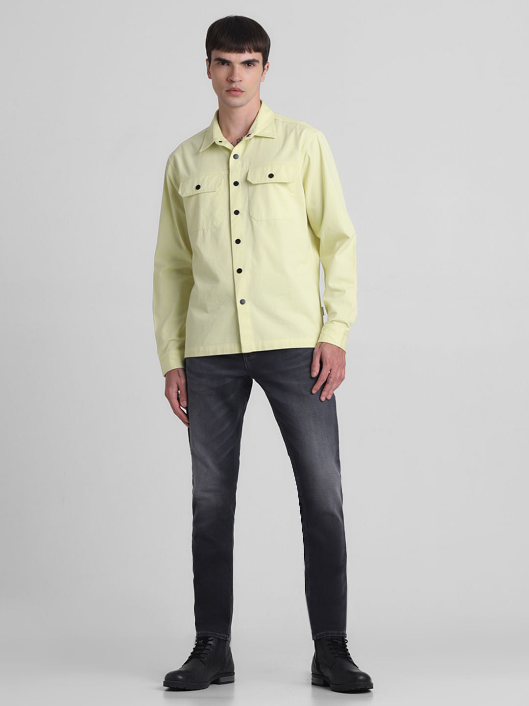 Light Yellow Full Sleeves Shirt