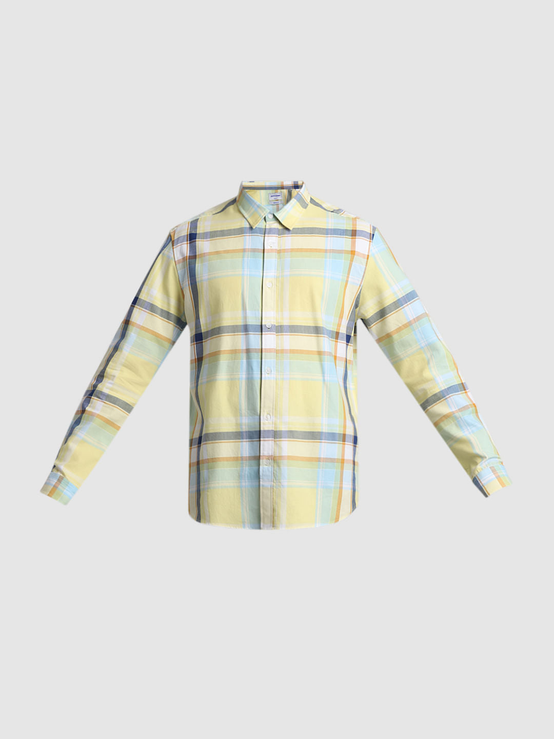 Yellow Check Full Sleeves Shirt
