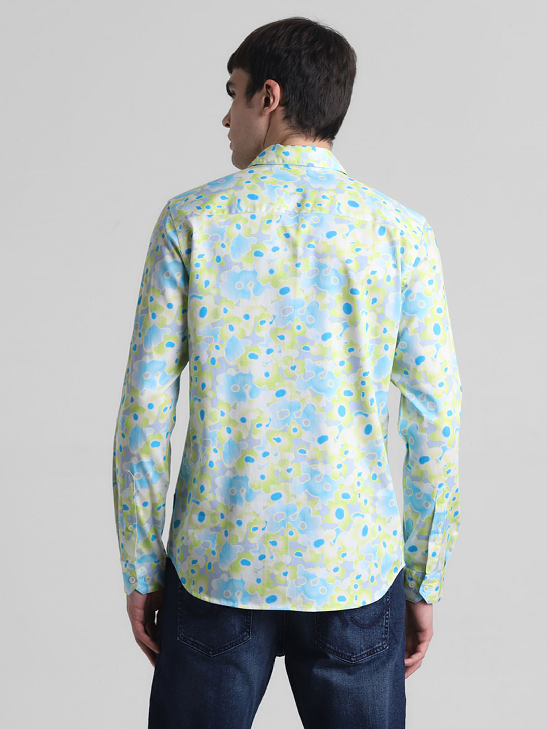 Green Floral Full Sleeves Shirt