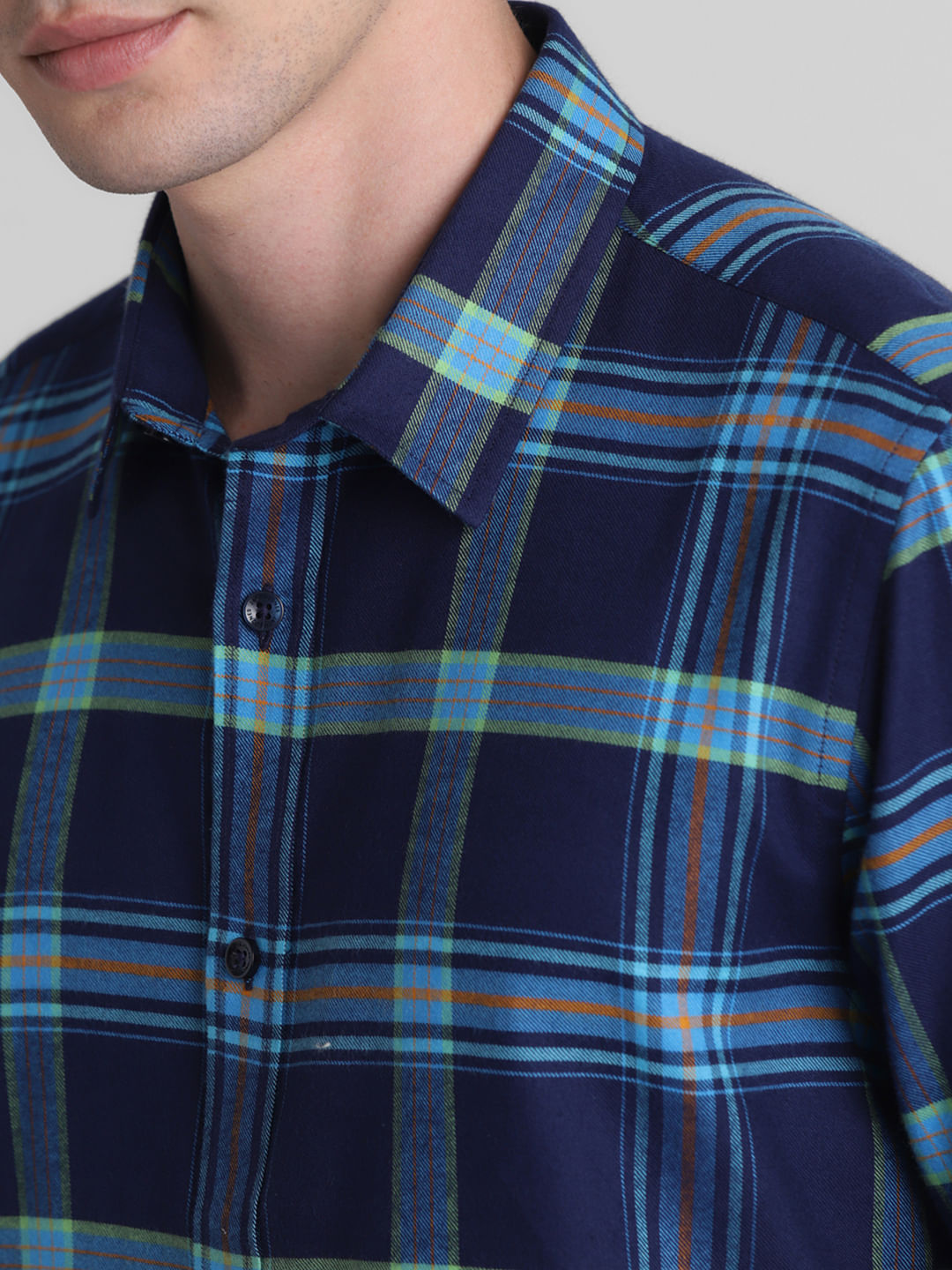 Blue Check Full Sleeves Shirt