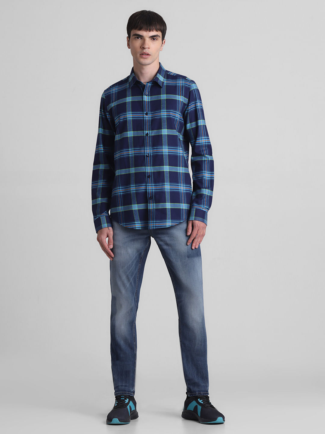 Blue Check Full Sleeves Shirt