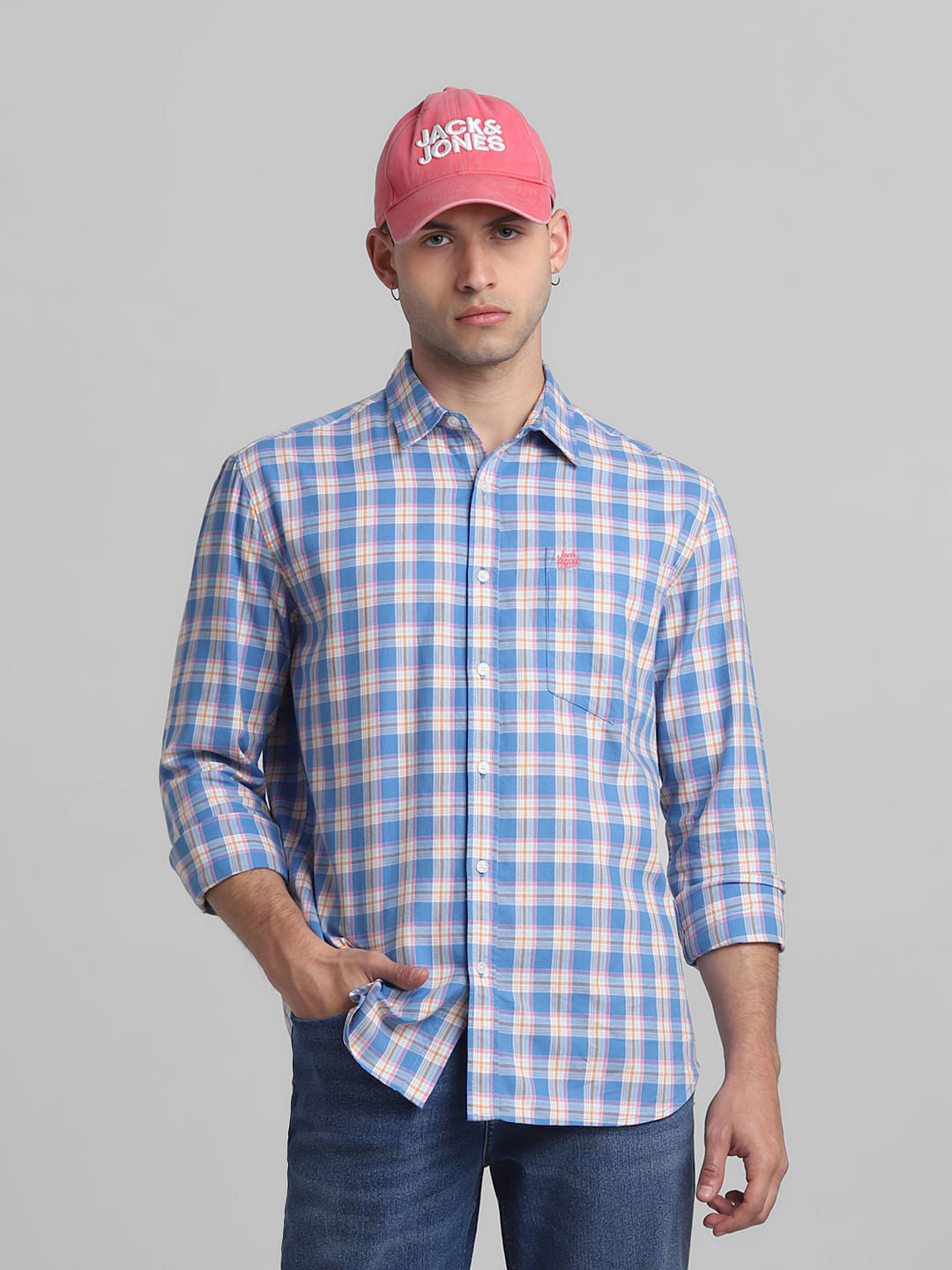 Blue Check Full Sleeves Shirt