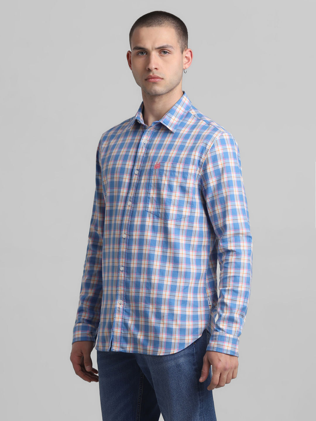 Blue Check Full Sleeves Shirt