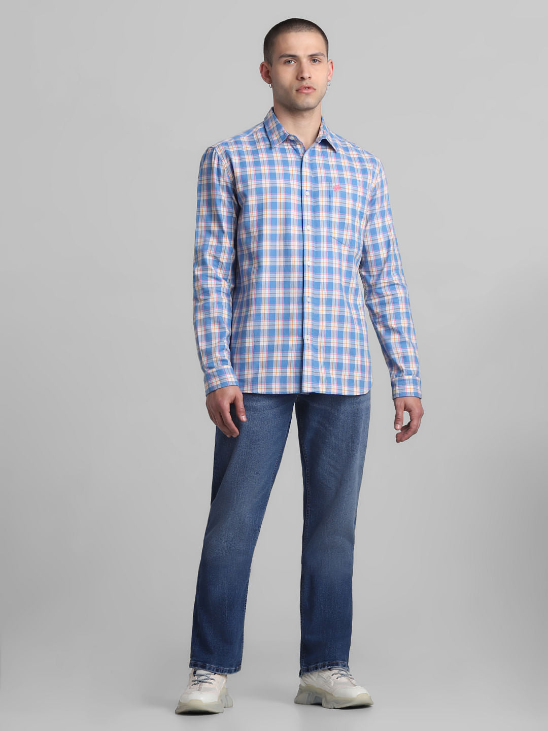 Blue Check Full Sleeves Shirt