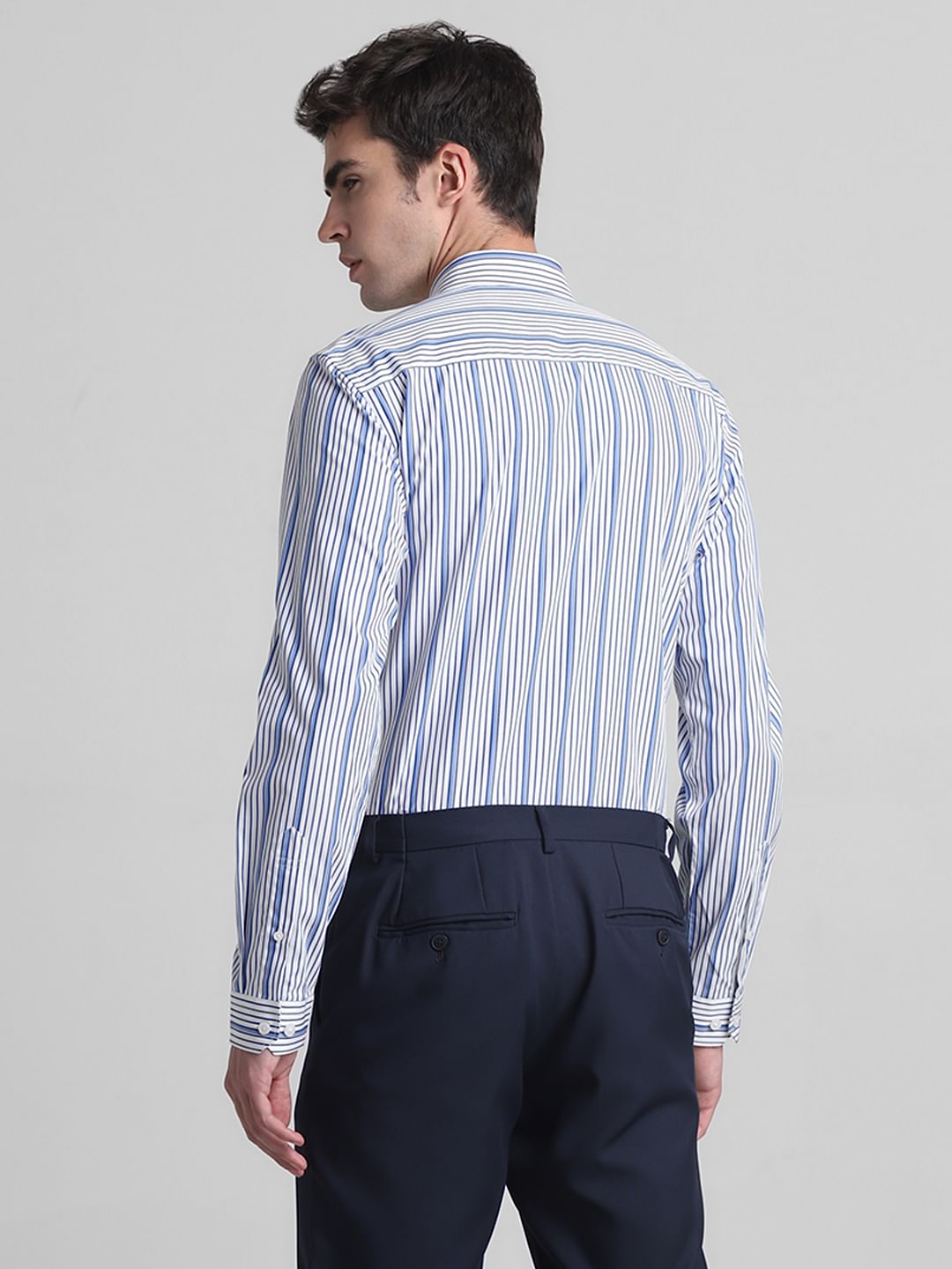 White Striped Full Sleeves Shirt