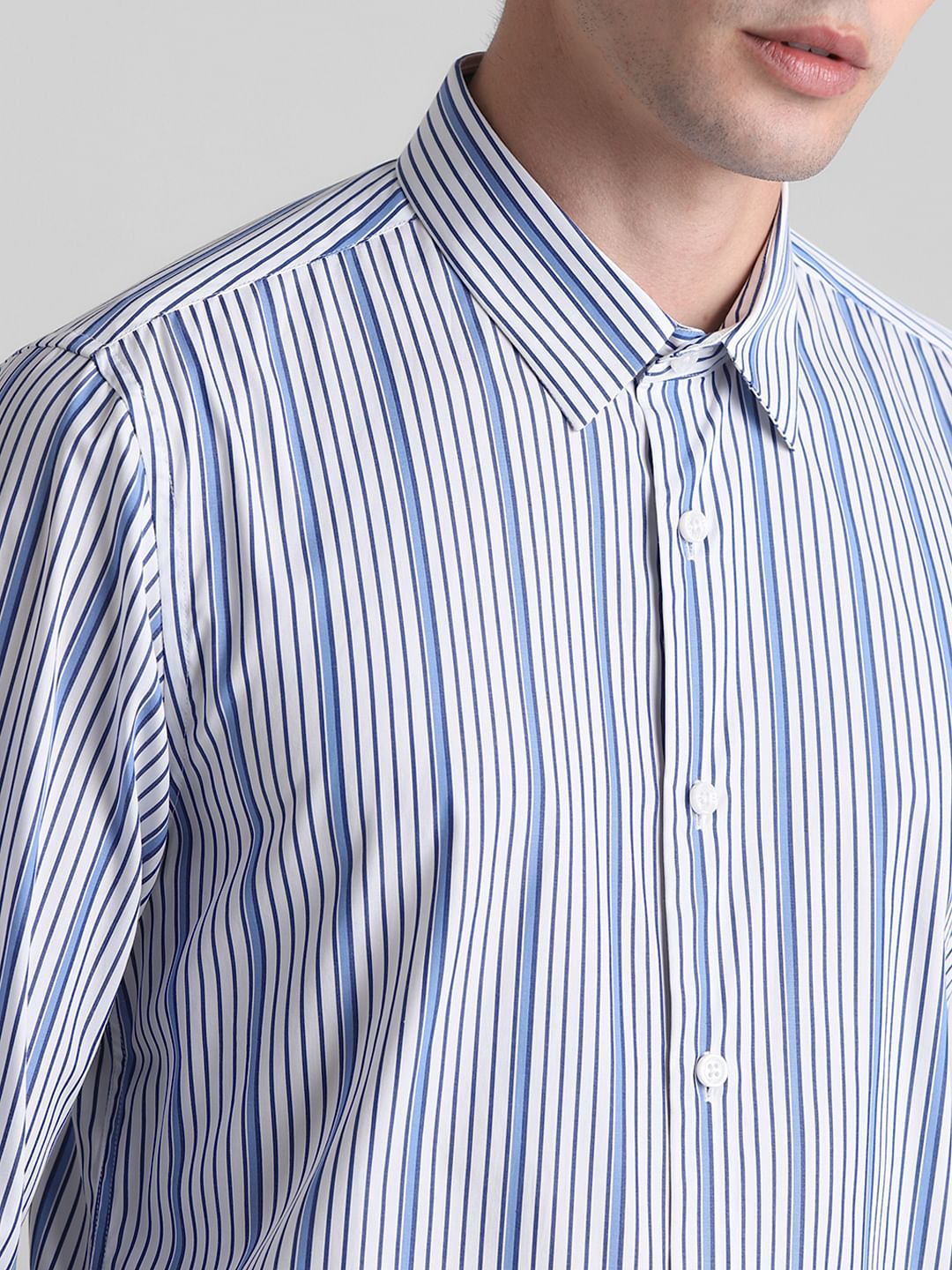 White Striped Full Sleeves Shirt