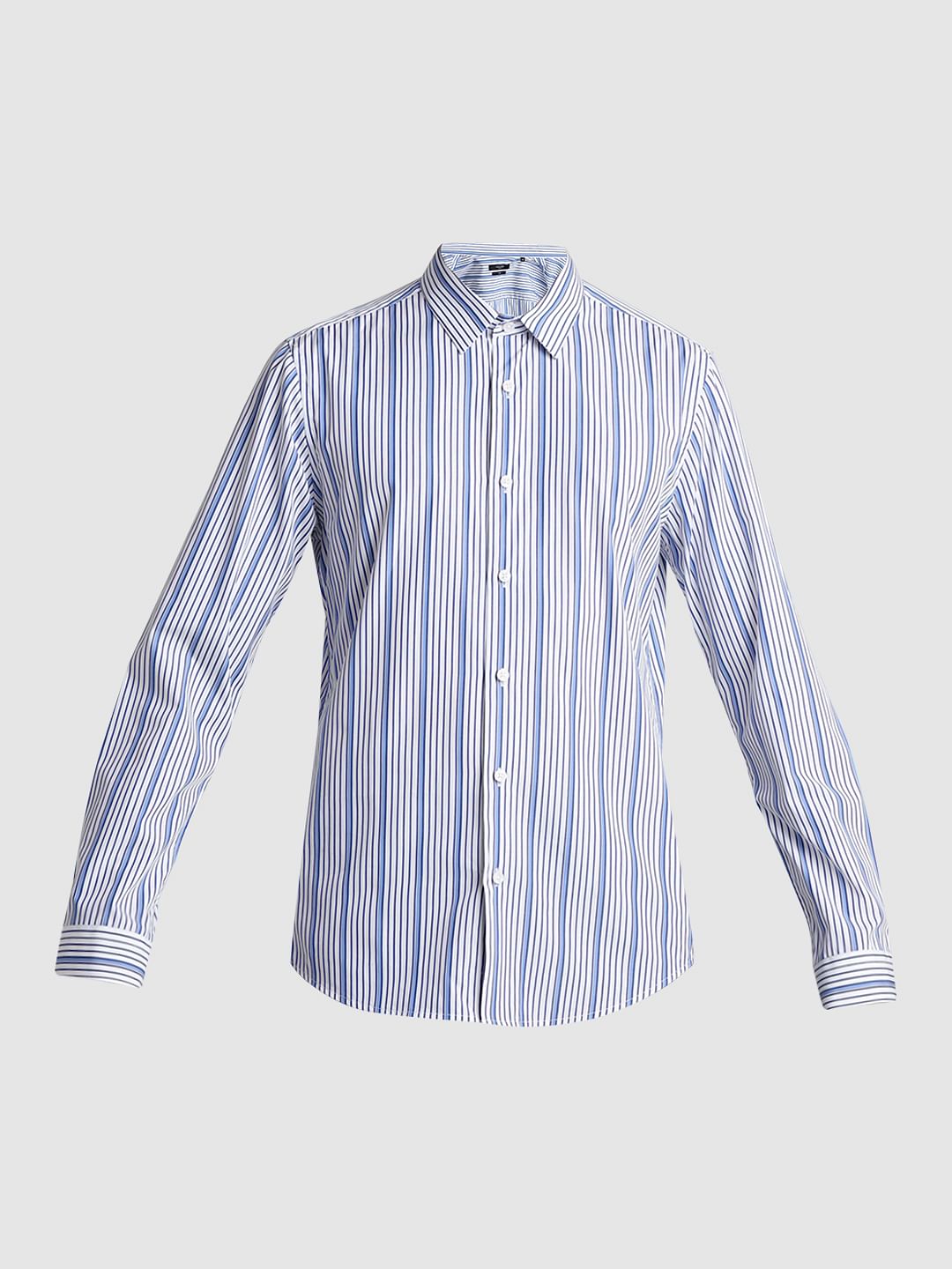 White Striped Full Sleeves Shirt