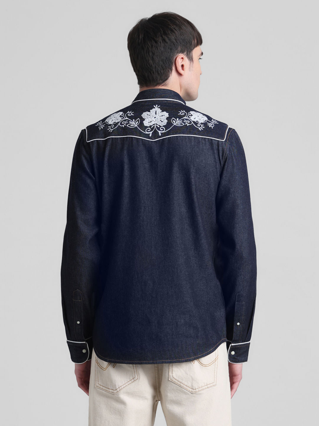 Blue Cowboy Embroidered Shirt