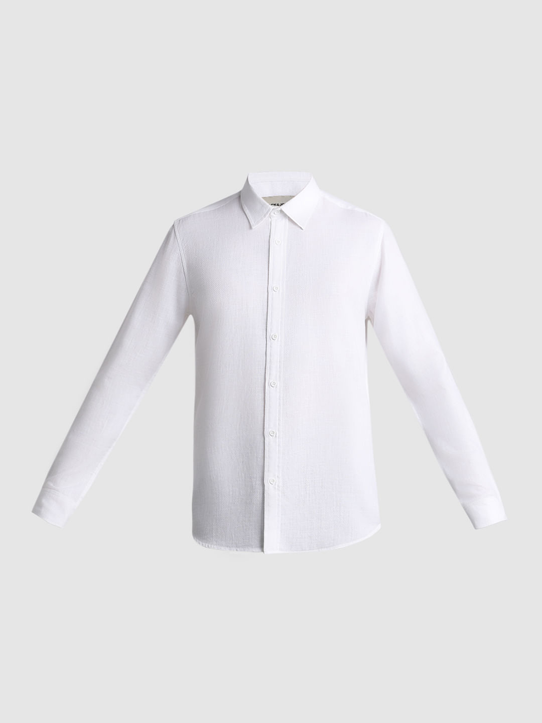 White Dobby Cotton Full Sleeves Shirt