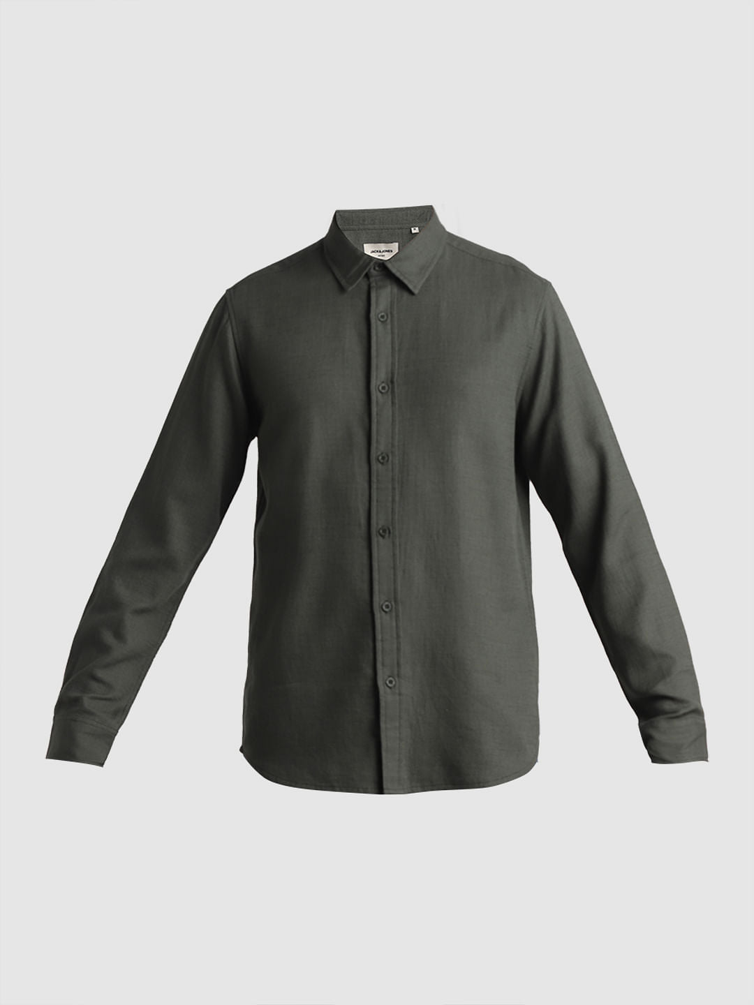 Green Dobby Cotton Full Sleeves Shirt