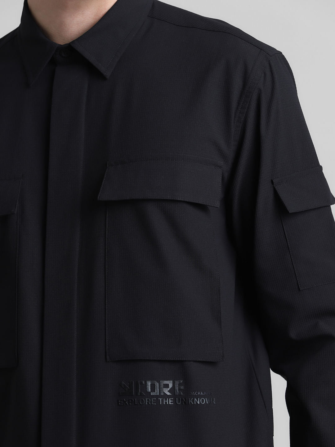 Black Oversized Pocket Shirt