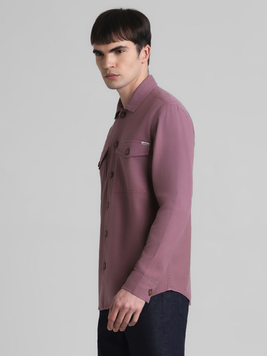 Pink Cotton Oversized Full Sleeves Shirt