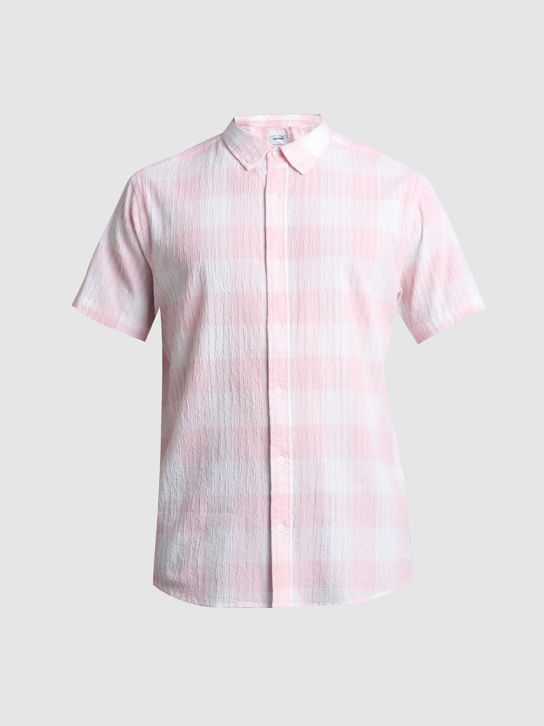 Light Pink Check Short Sleeves Shirt
